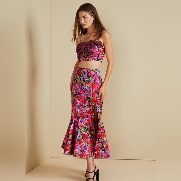 NWT AMUR 'Sylvie' Crop Top, Vintage Flowers - Picture 5 of 15